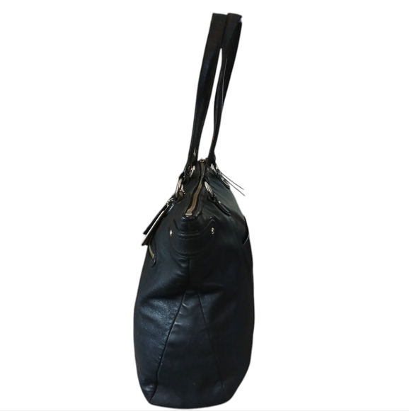 Coach Large Black Daisy Emma Tote Leather Shoulder Bag - Picture 2 of 14